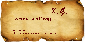 Kontra Gyöngyi névjegykártya