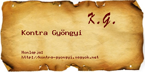 Kontra Gyöngyi névjegykártya